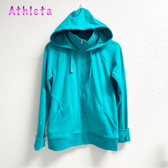 Athleta Tops - Athleta Triumph Hoodie Teal Sweatshirt Womans M